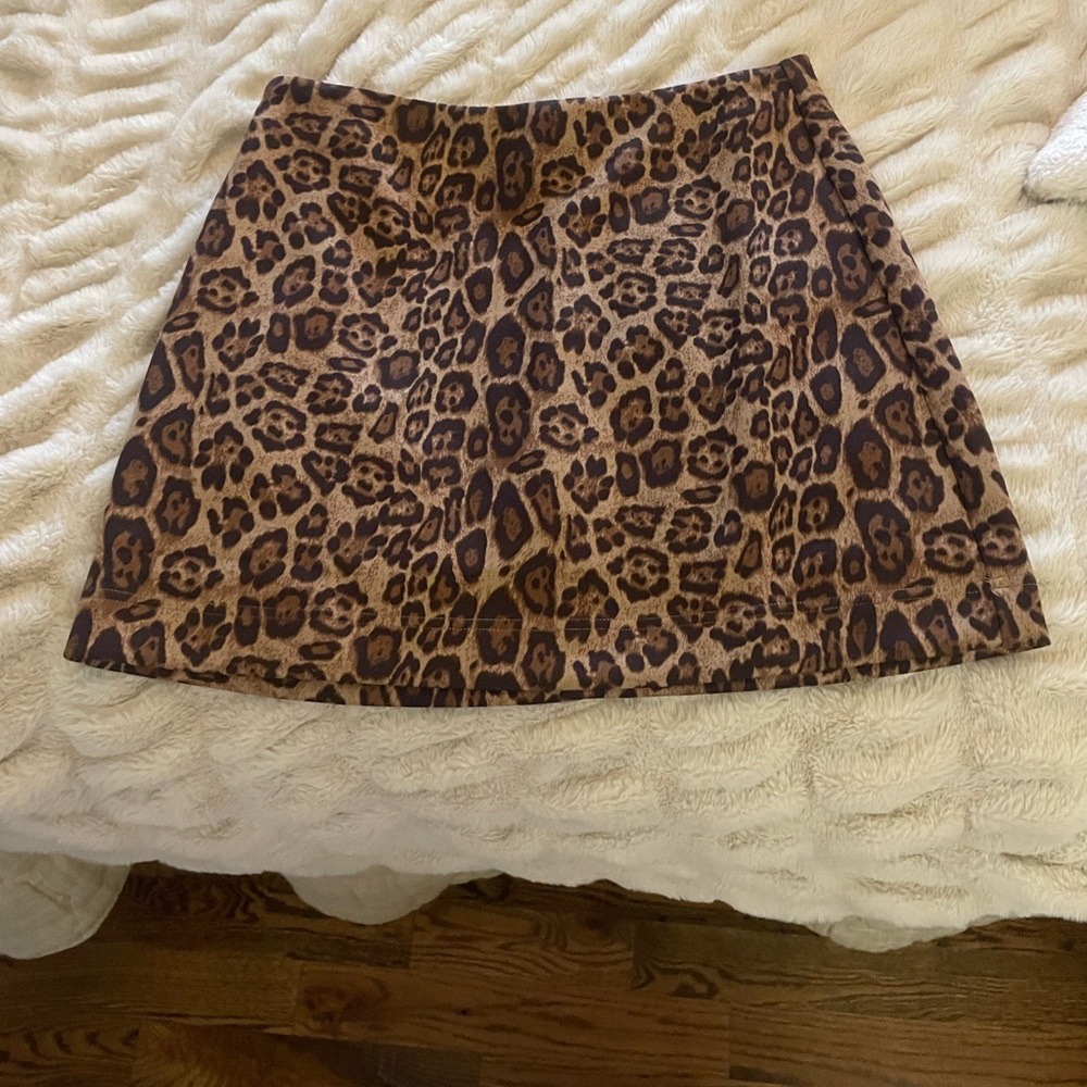 Pink Lily Wild Leopard Mini Skirt
